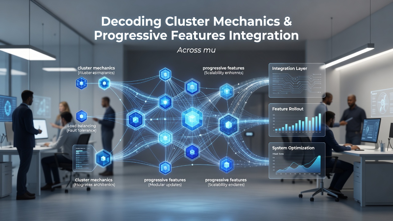 Mobile and desktop interfaces displaying synchronized cluster symbols triggering progressive jackpot animations