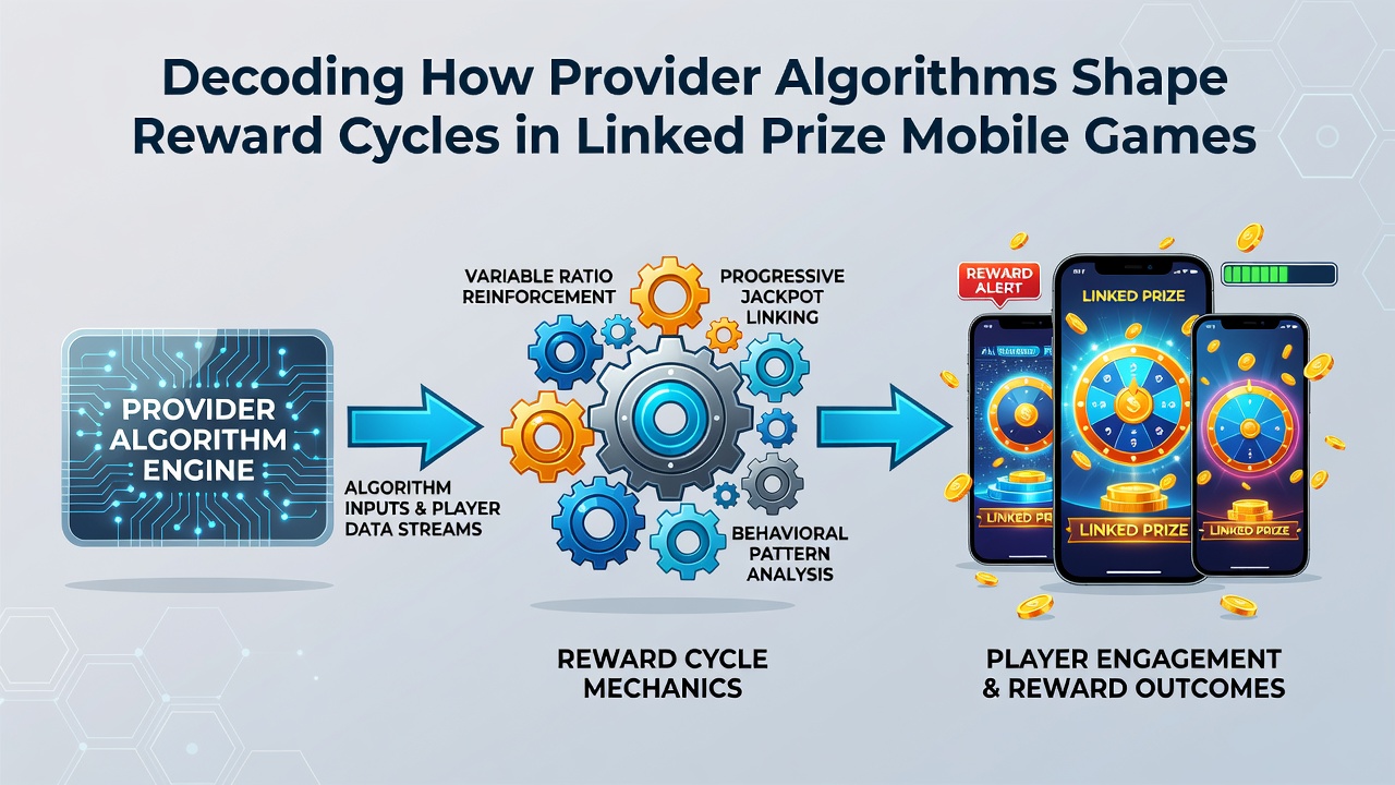 Visualization of reward cycle timelines and contribution flow across linked mobile jackpot games