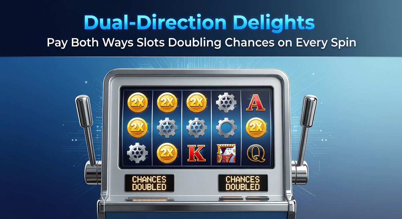 Vibrant slot reels displaying paylines activating from both left-to-right and right-to-left directions, highlighting dual winning opportunities on a single spin