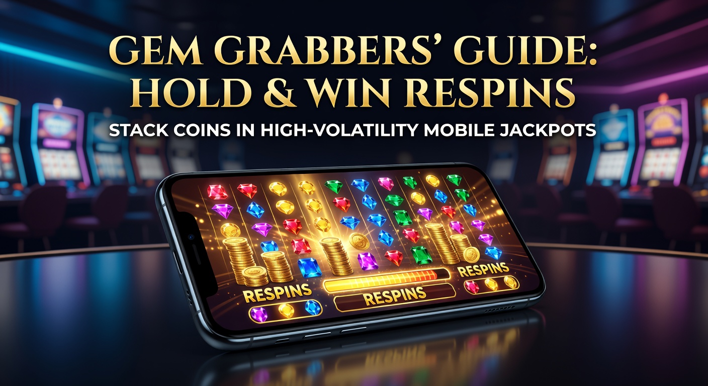 Vibrant gem-filled slot screen capturing Hold & Win respins in action, with stacked coin symbols lighting up the reels