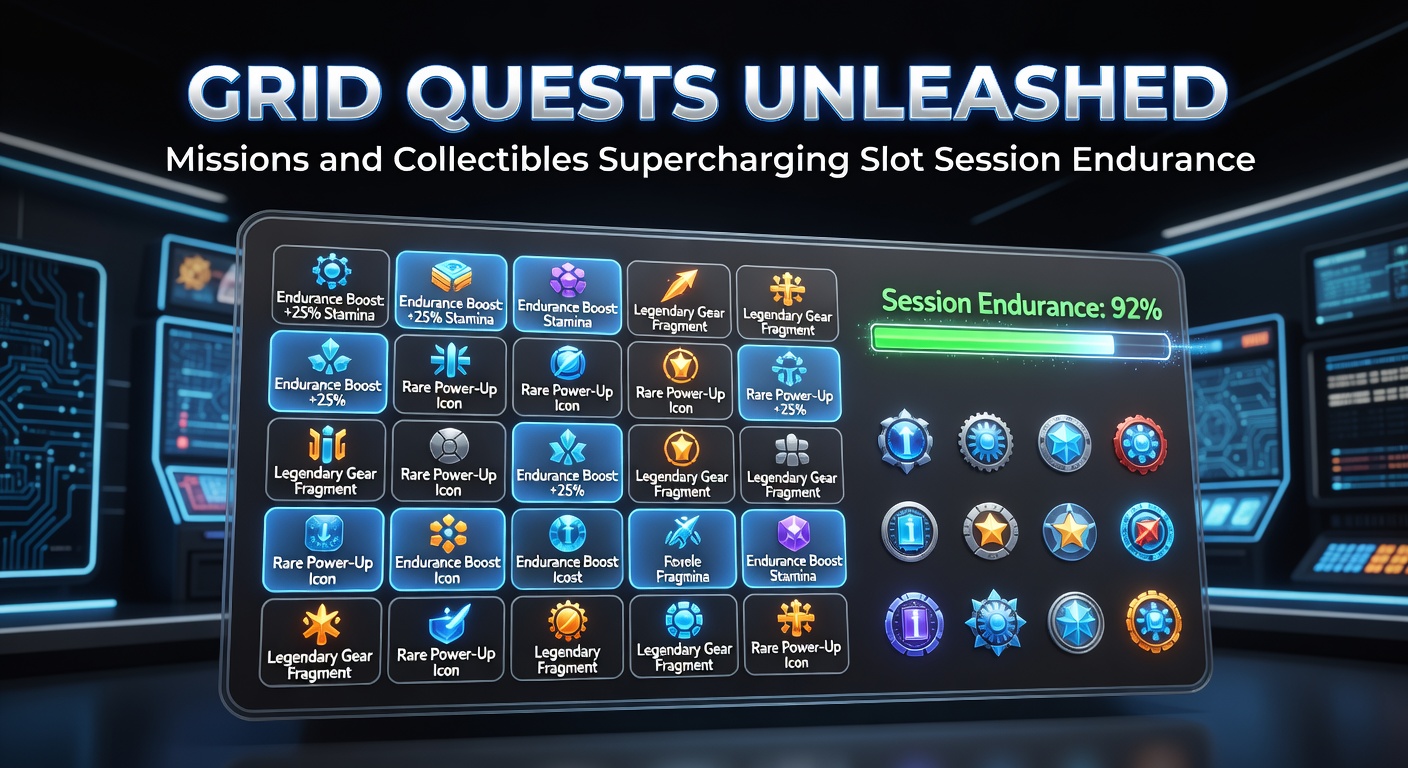 Dynamic grid slot interface displaying active missions and collectible icons during a quest progression