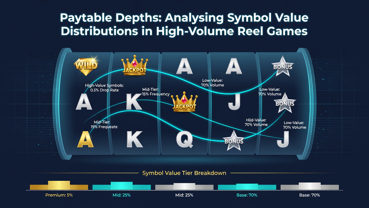 Visual chart showing symbol frequency versus payout distribution in reel games