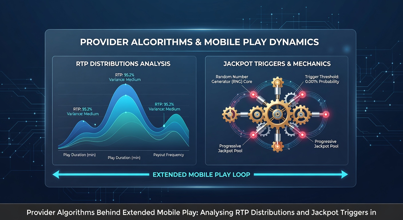 Mobile slot interface showing jackpot meter and RTP distribution graph