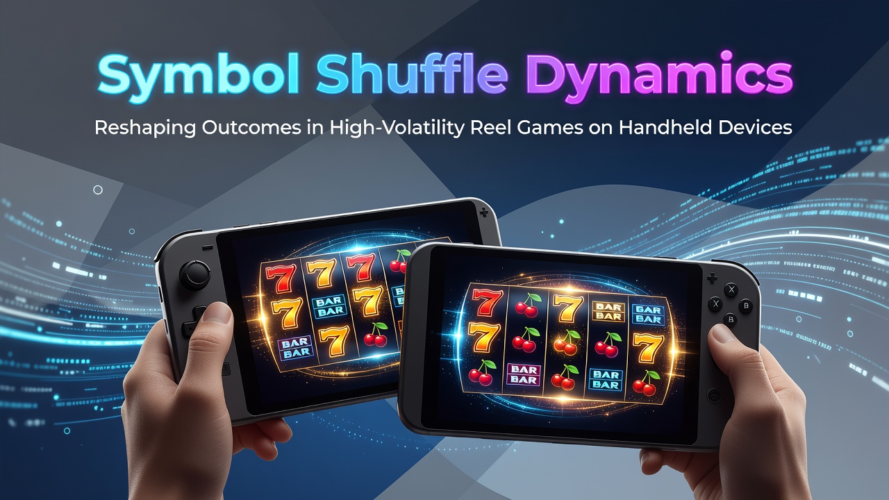 Mobile device displaying high-volatility slot game with dynamic symbol shuffle animations on the reels