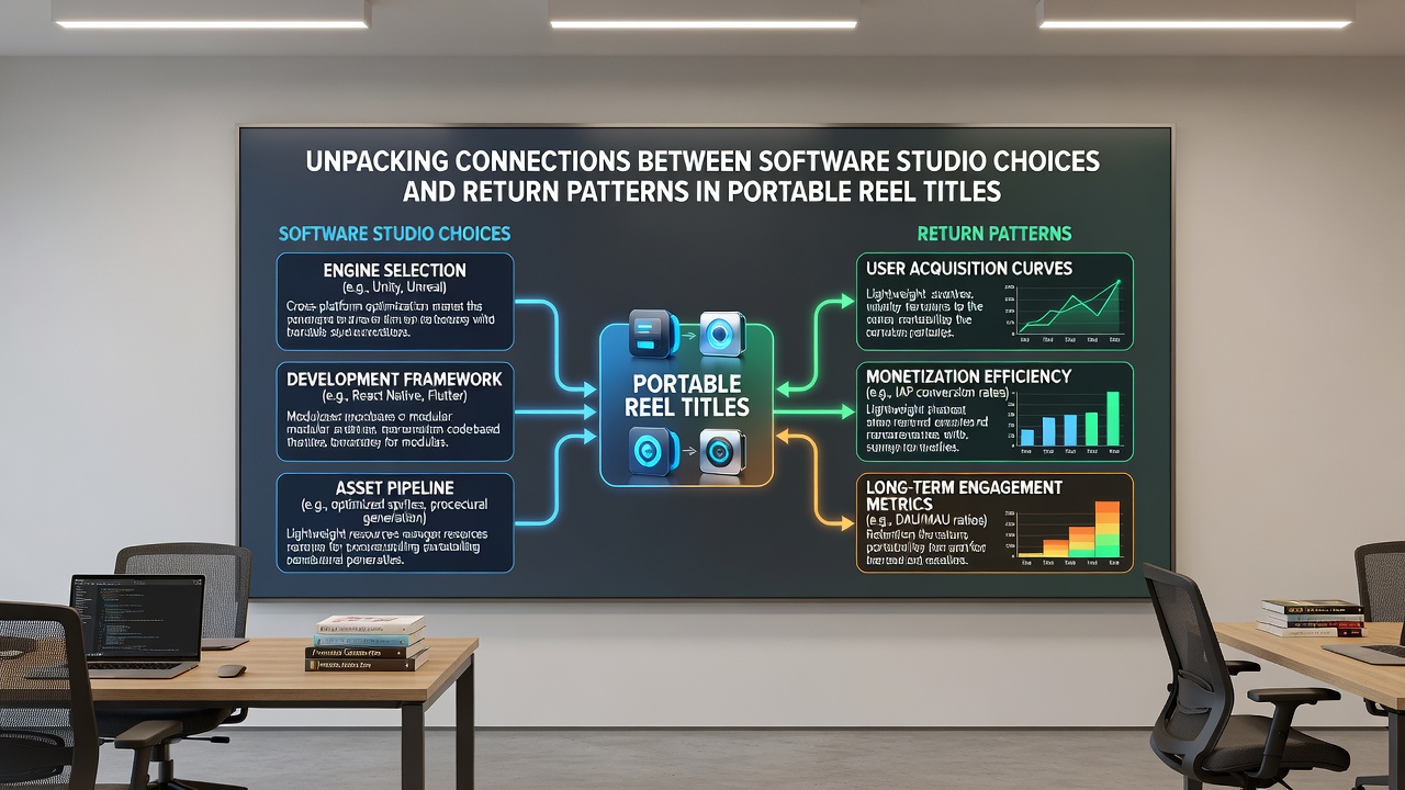 Analytics dashboard comparing return patterns across multiple software studios for mobile reel games